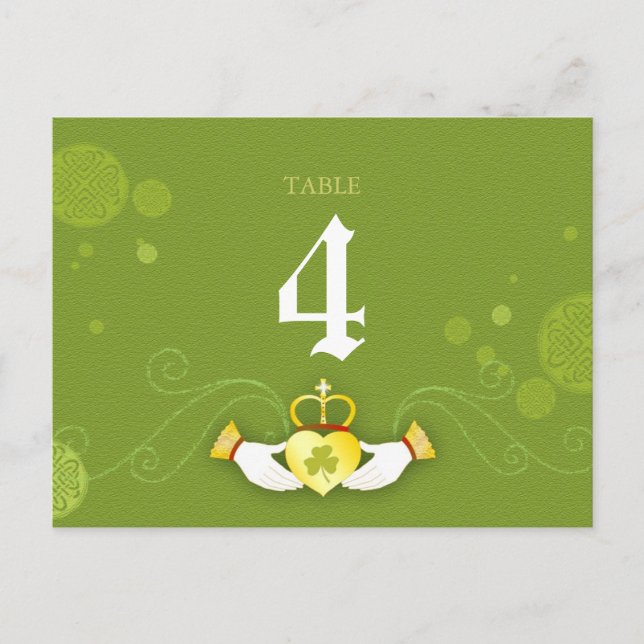 Celtic Themed Wedding Tischnummer Card (Vorderseite)