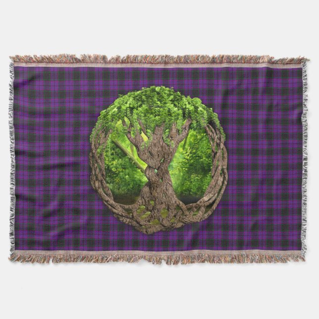 Celtic Tree Clan Laird Tartan Decke (Vorderseite)