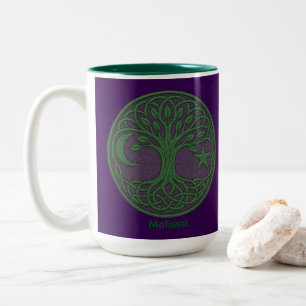 Celtic Tree of Life Benutzerdefinierter Name Zweifarbige Tasse