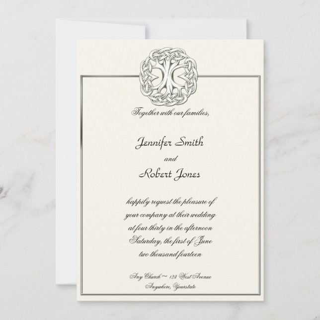Celtic Tree of Life Wedding Invitation Einladung (Vorderseite)