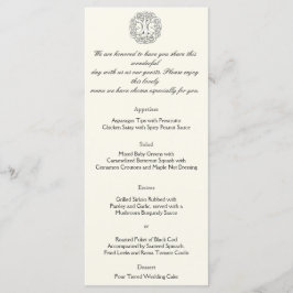 Celtic Tree of Life Wedding Menu Menükarte