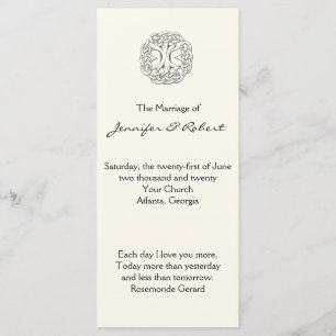 Celtic Tree of Life Wedding Program Programm