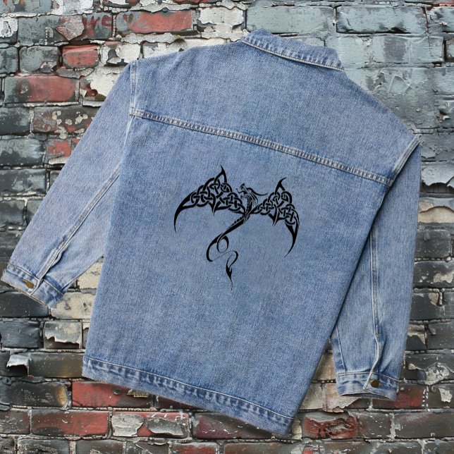 Celtic Tribal Dragon Jeansjacke (Von Creator hochgeladen)