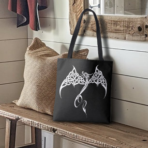 Celtic Tribal Dragon Schwarz-weiß Tasche