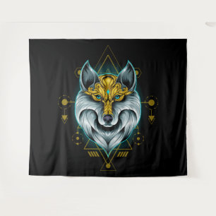 Celtic Tribal Wolf Wandteppich