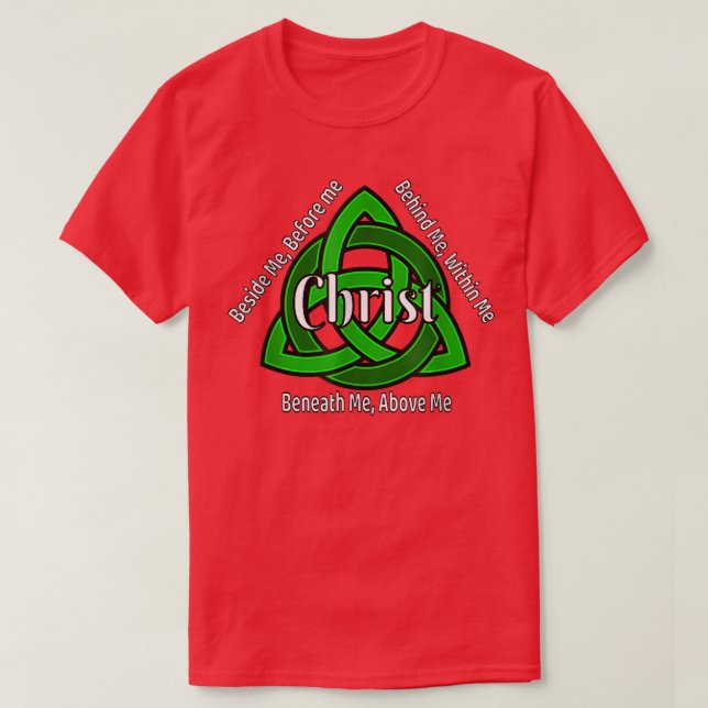 Celtic Trinity Kno St Patricks Gebet Christlich T-Shirt (Design vorne)