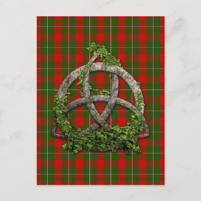 Celtic Trinity Knot and Clan MacGregor Tartan Postkarte (Vorderseite)