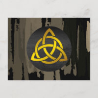 Celtic Trinity Knot Black Gold Watercolor