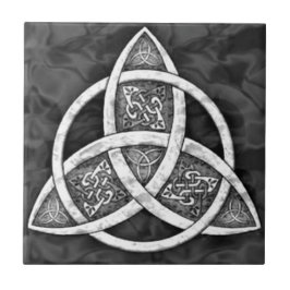Celtic Trinity Knot in Grays & Black Keramik Tile Fliese