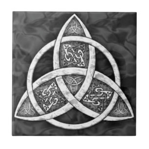 Celtic Trinity Knot in Grays & Black Keramik Tile Fliese