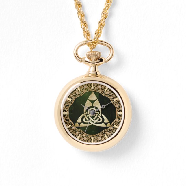 Celtic Trinity Knot on Forest Shadows Armbanduhr (Vorderseite)