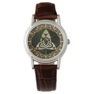 Celtic Trinity Knot on Forest Shadows Armbanduhr