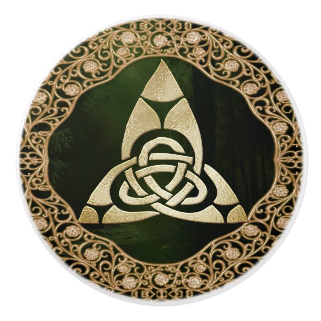 Celtic Trinity Knot on Forest Shadows Keramikknauf (Vorderseite)