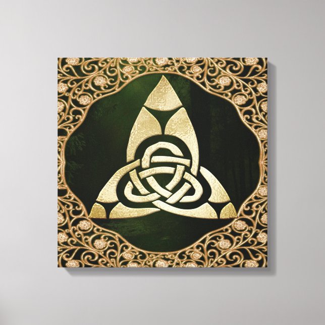 Celtic Trinity Knot on Forest Shadows Leinwanddruck (Vorderseite)