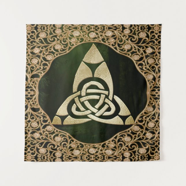 Celtic Trinity Knot on Forest Shadows  Wandteppich (Vorderseite)
