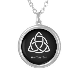 Celtic Trinity Knot Triquetra Symbol Personalisier Versilberte Kette