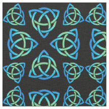 Celtic Triquetra Muster Blues und Green auf Black