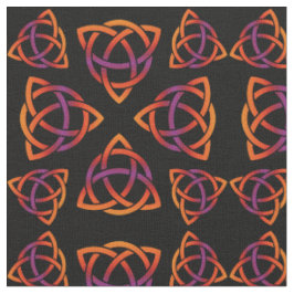 Celtic Triquetra Muster Orangen und Lila auf Bla Stoff