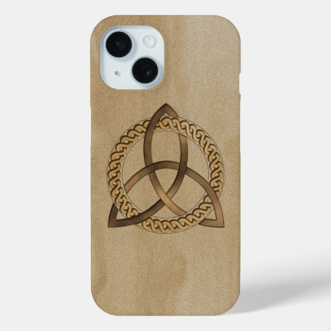 Celtic Triquetra Trinity Knot iPhone 15 Coque (Verso)