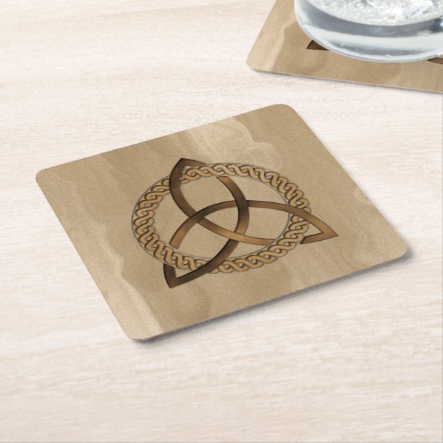 Celtic Triquetra Trinity Knot Rechteckiger Pappuntersetzer (angewinkelt)