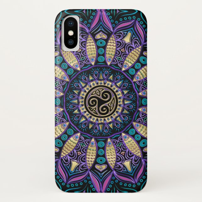 Celtic Triskele Mandala iPhone X Fall Case-Mate iPhone Hülle (Rückseite)