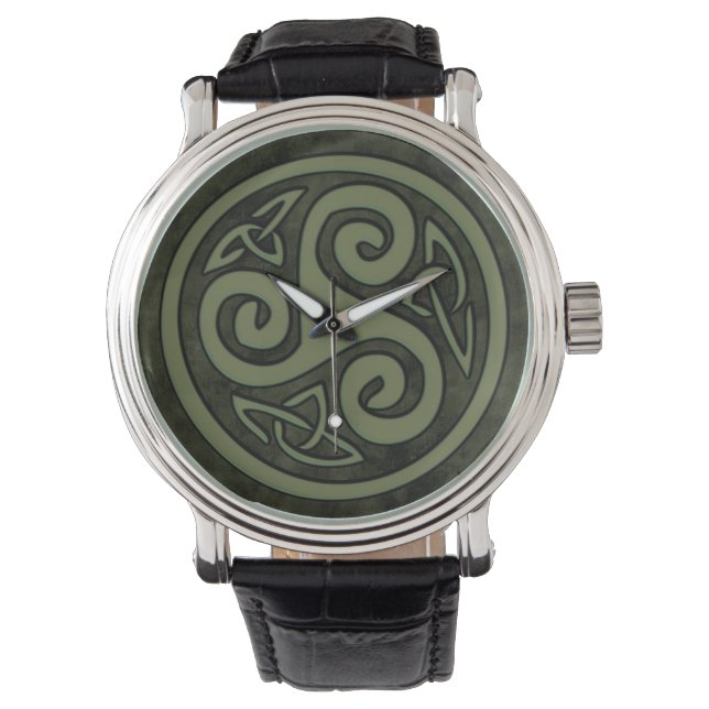 Celtic Triskele oder Triskelion Armbanduhr (Vorderseite)