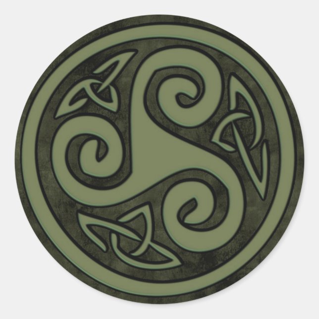 Celtic Triskele or Triskelion Runder Aufkleber (Vorderseite)