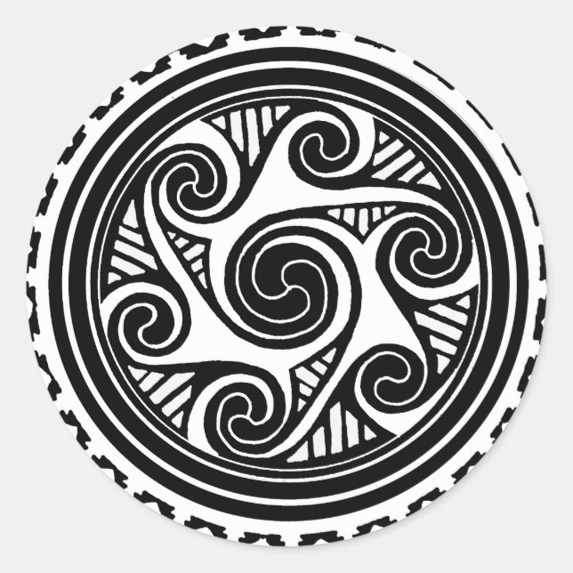 Celtic Triskele Runder Aufkleber (Vorderseite)