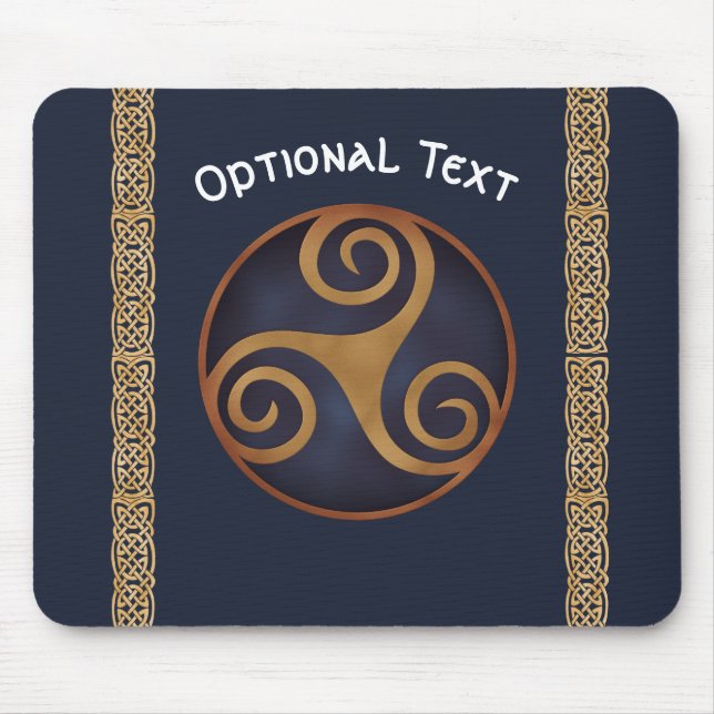 Celtic Triskelion (blau) Custom Mousepad (Vorne)