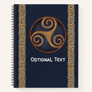Celtic Triskelion (blau) Custom Notizbuch