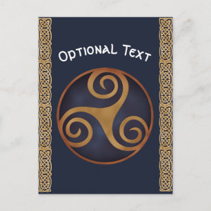 Celtic Triskelion (blau) Custom Postkarte