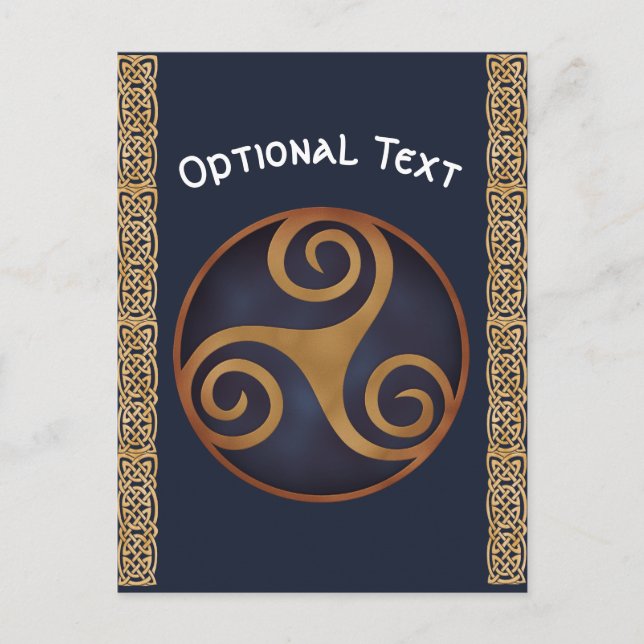 Celtic Triskelion (blau) Custom Postkarte (Vorderseite)