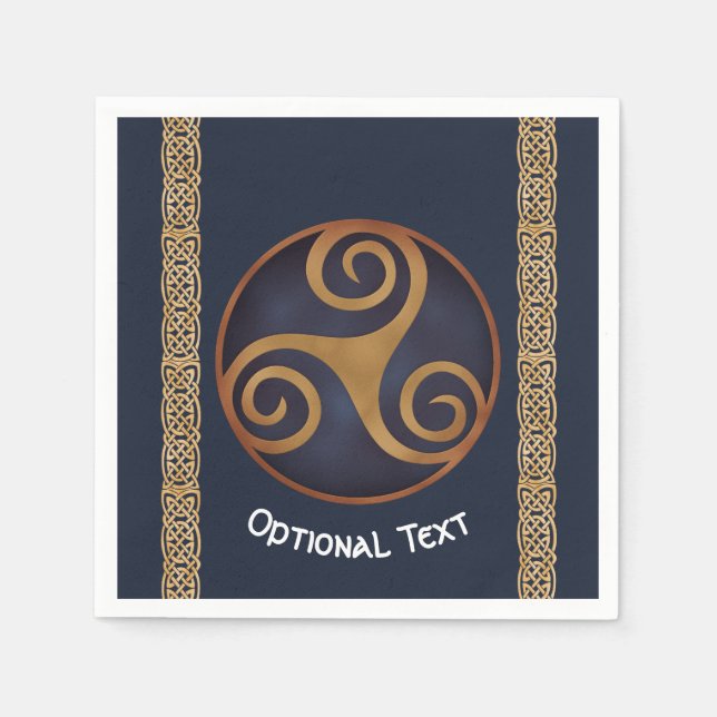Celtic Triskelion (blau) Custom Serviette (Vorderseite)