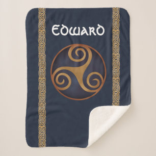 Celtic Triskelion (blau) Custom Sherpadecke