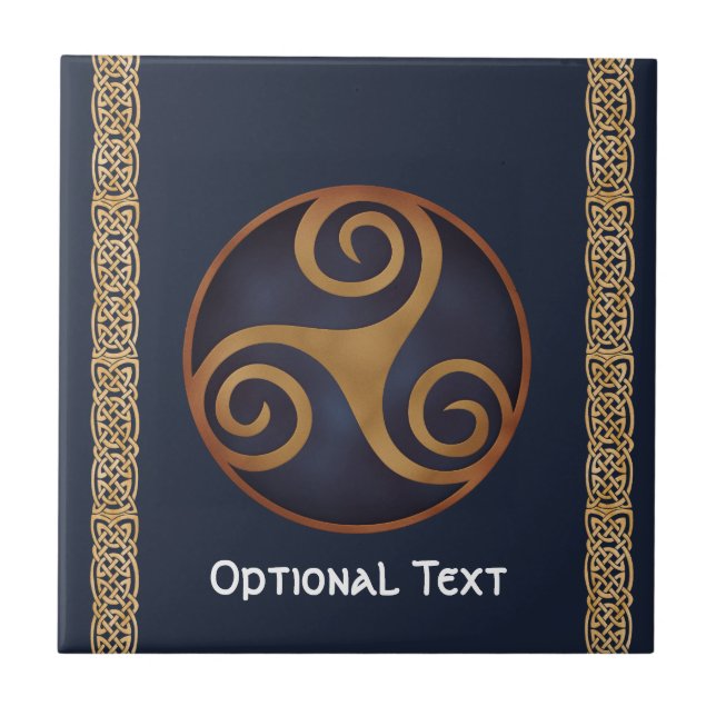 Celtic Triskelion (Blue) Custom Fliese (Vorderseite)