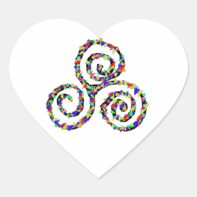 Celtic Triskelion Stärke Herz-Aufkleber (Vorderseite)