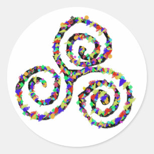 Celtic Triskelion Stärke Runder Aufkleber