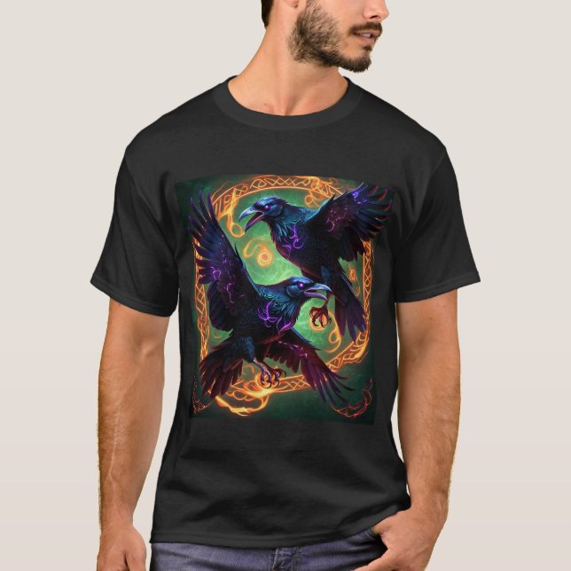 Celtic Two Ravens T-Shirt (Vorderseite)