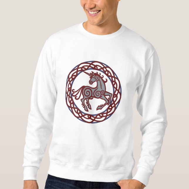 Celtic Unicorn Besticktes Sweatshirt (Vorderseite)