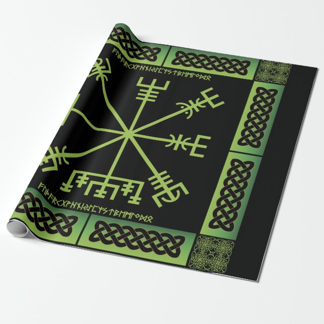 Celtic Vegvisier Wrapping Paper Geschenkpapier (Ungerollt)