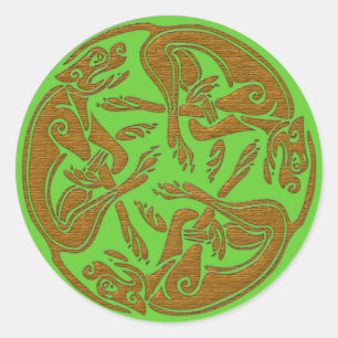 Celtic verfolgt hölzernen Blick der traditionelle Runder Aufkleber