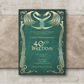 Celtic Viking Dragon 40. Geburtstag Einladung