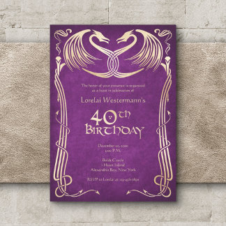 Celtic Viking Dragon 40. Geburtstag Einladung