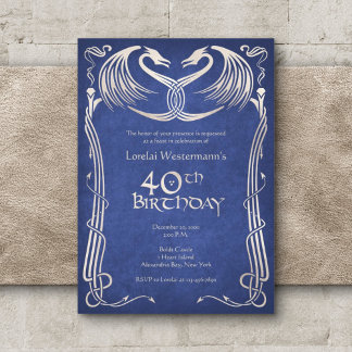 Celtic Viking Dragon 40. Geburtstag Einladung
