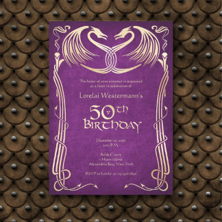 Celtic Viking Dragon 50. Geburtstag Einladung
