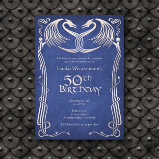 Celtic Viking Dragon 50. Geburtstag Einladung