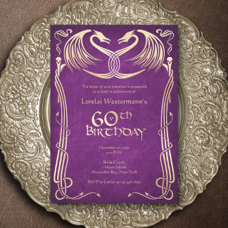 Celtic Viking Dragon 60. Geburtstag Einladung