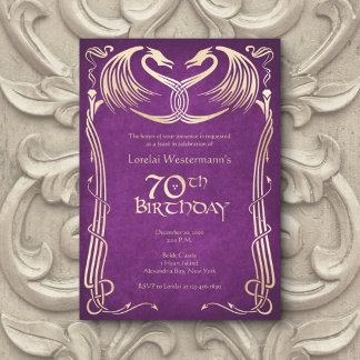 Celtic Viking Dragon 70. Geburtstag Einladung