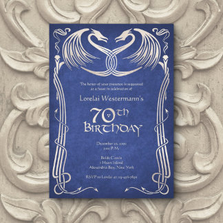 Celtic Viking Dragon 70. Geburtstag Einladung