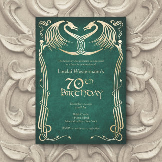 Celtic Viking Dragon 70. Geburtstag Einladung